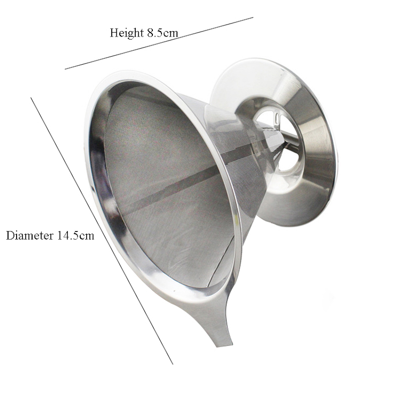 Rustfrit stål Drip Reable Pour Over Stand Mesh Kaffefilter